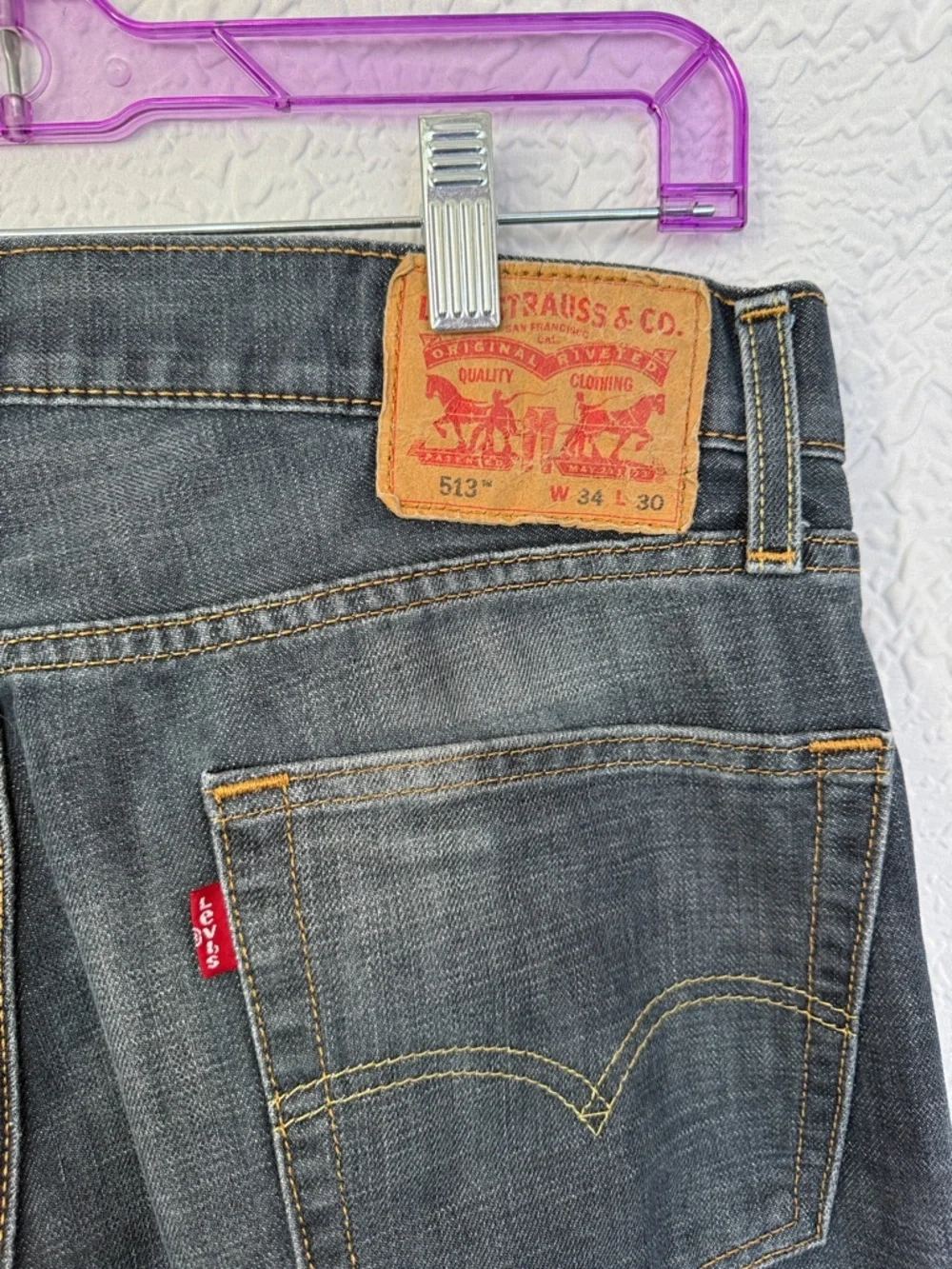 Levi's Jeans Men's Dark Wash Straight-Leg 513 size 34, length 30